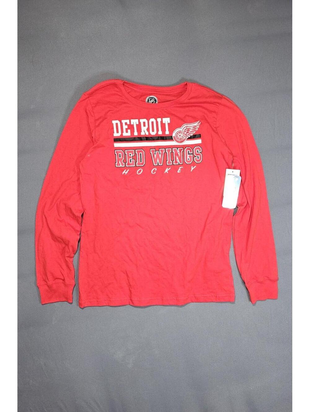 Detroit Red Wings Kids Long Sleeve Shirt Size XL 14/16 New NHL Tee